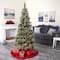 6ft. Pre-Lit Frosted Swiss Pine & Berries Artificial Christmas Tree with Clear LED Lights
